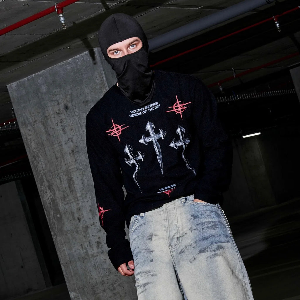 Black Crosses Long Sleeve