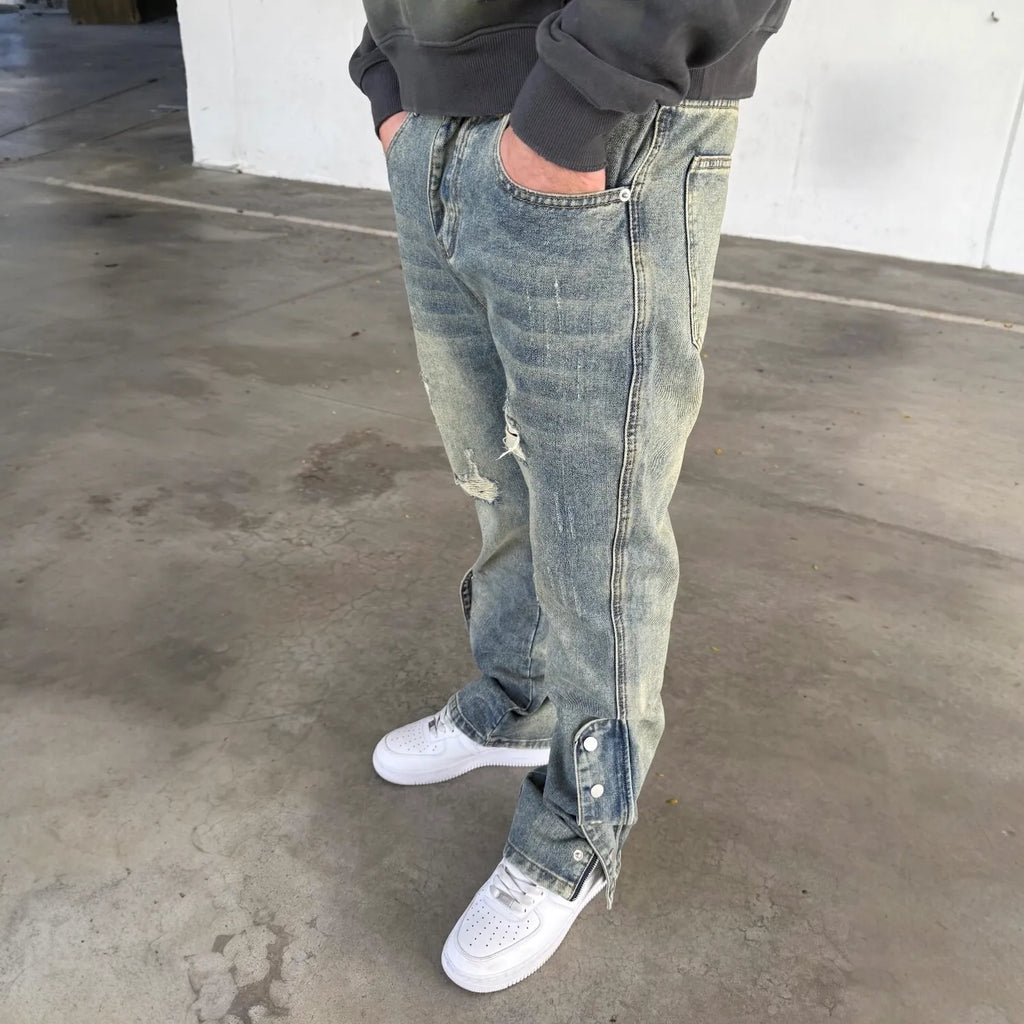 Button Flare Jeans