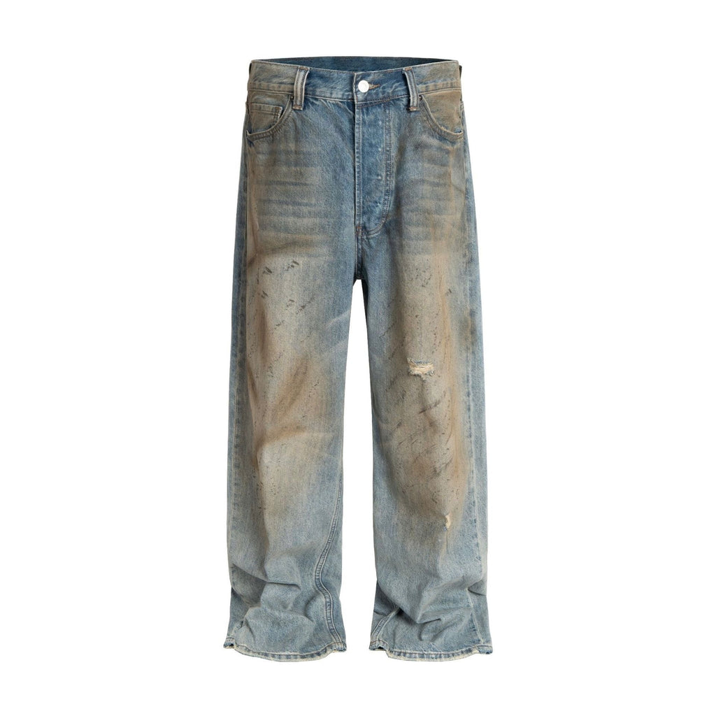 Orange Pocket Baggy Jeans