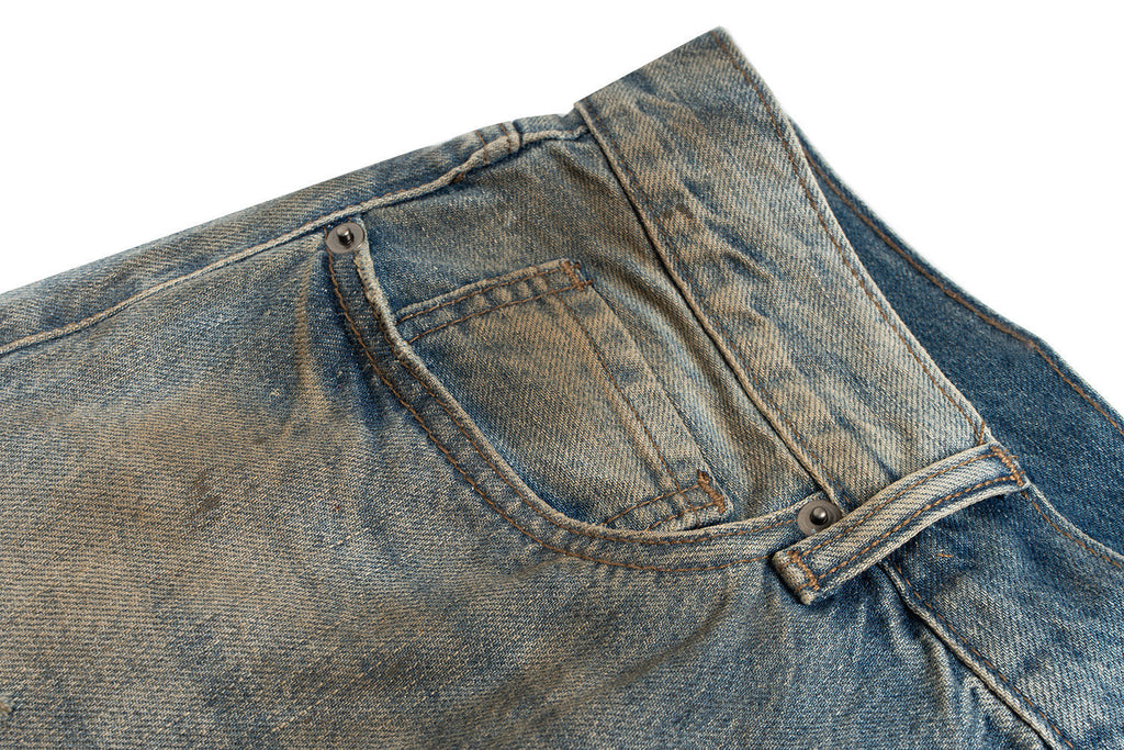 Orange Pocket Baggy Jeans