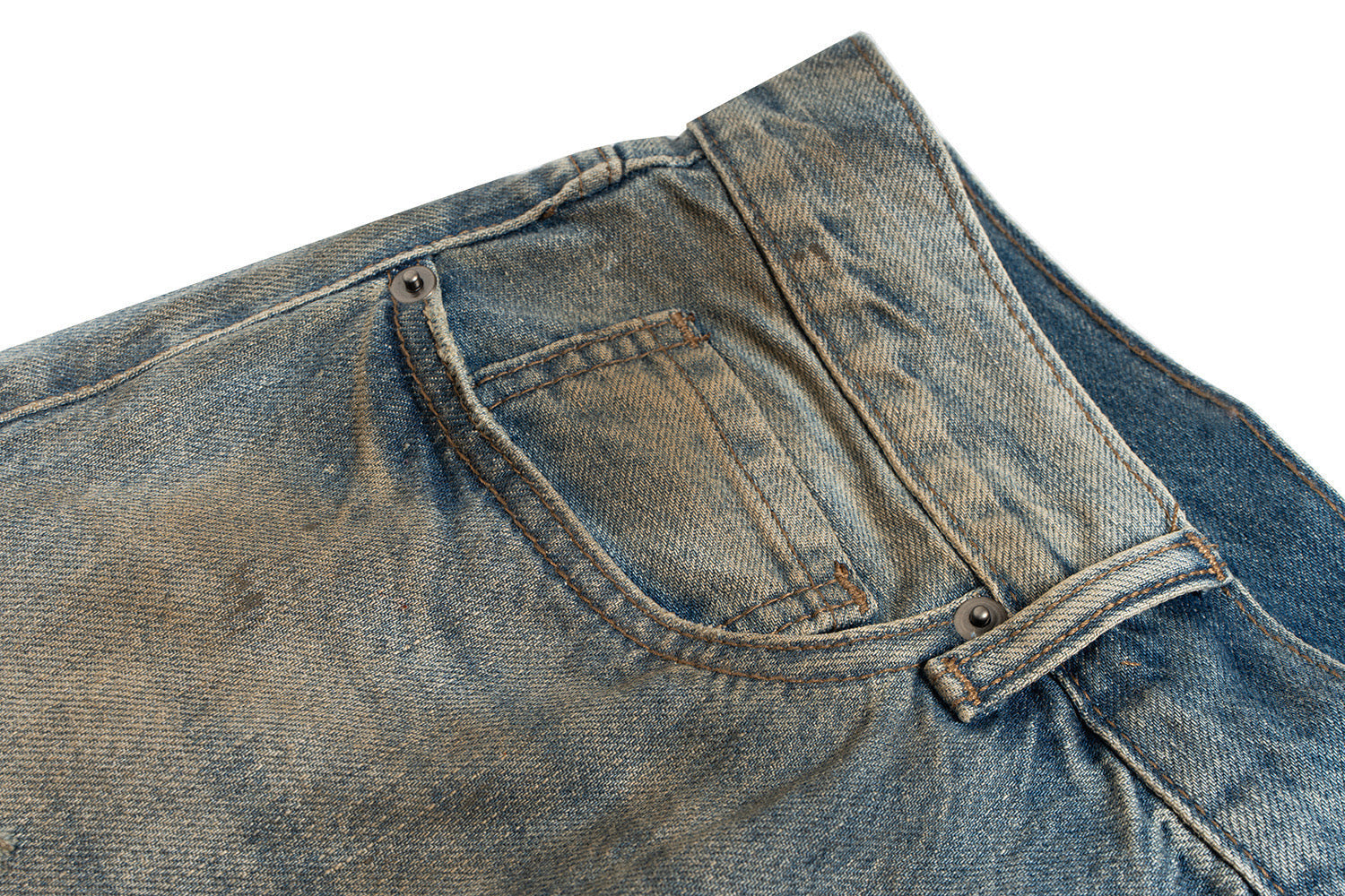 Orange Pocket Baggy Jeans