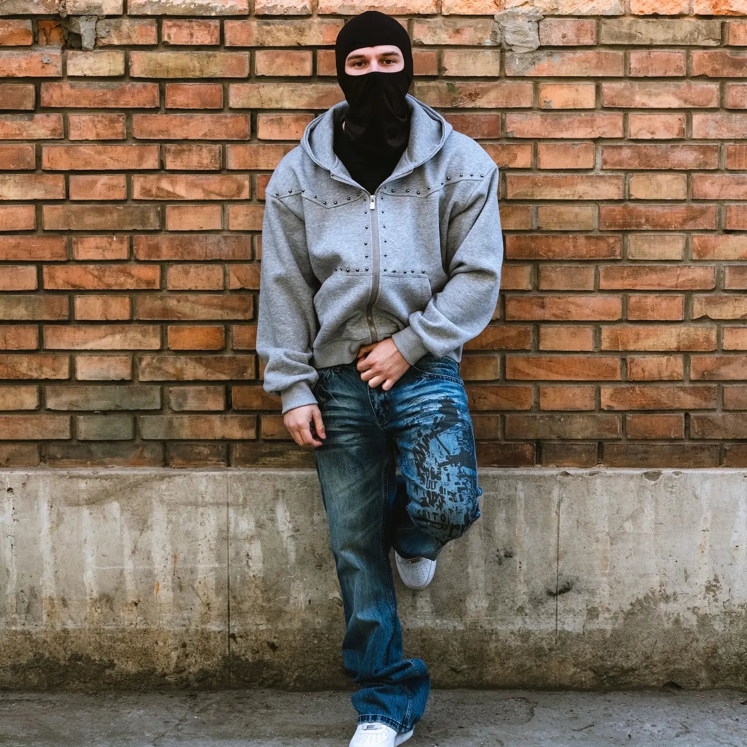 Studs Grey Hoodie
