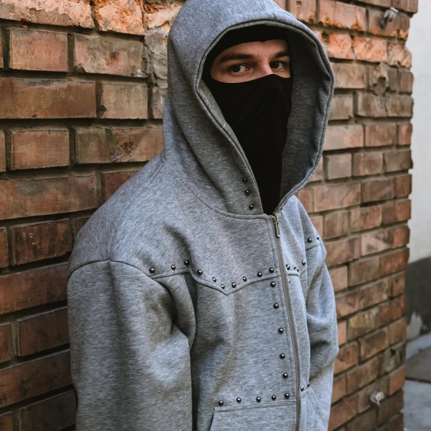 Studs Grey Hoodie