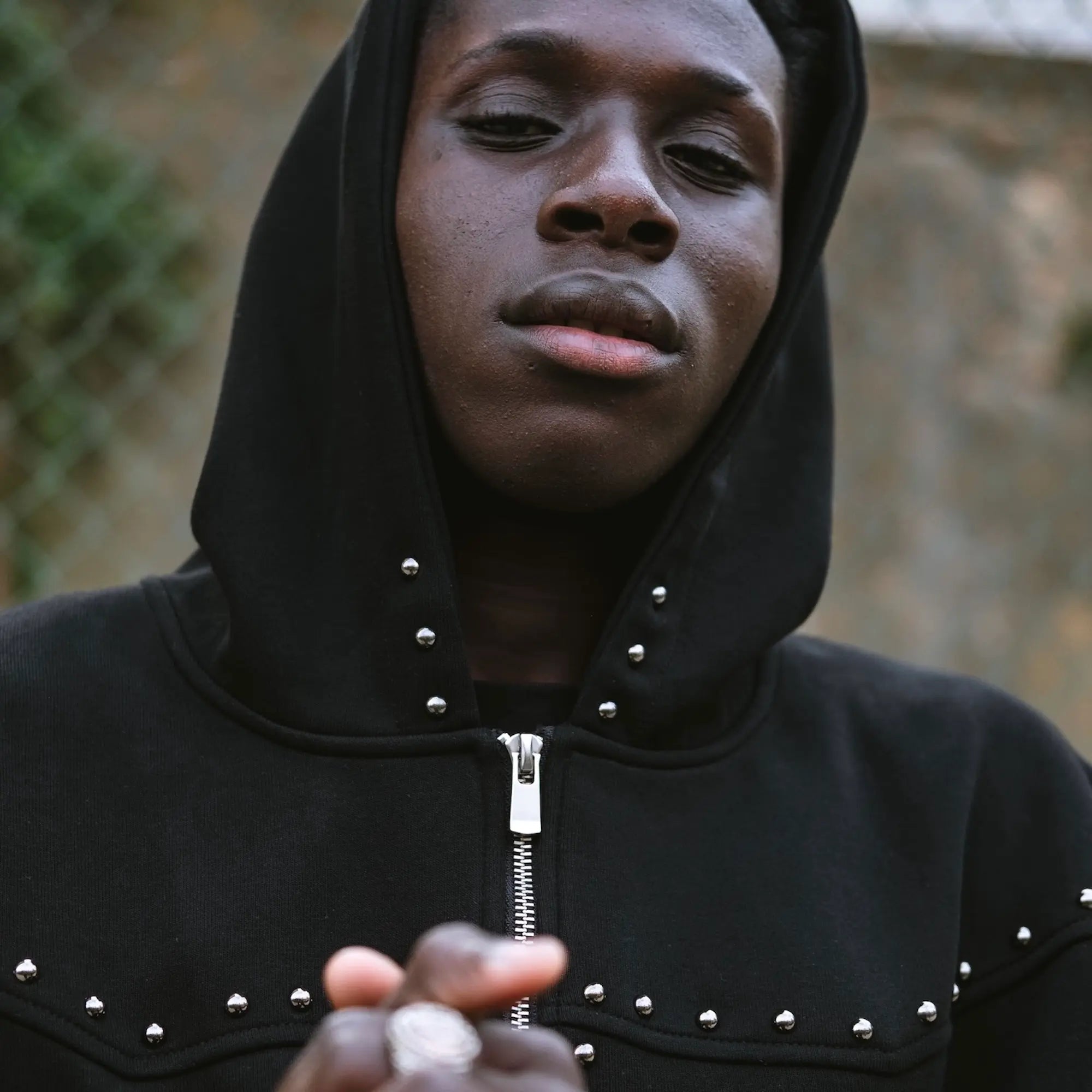 Studs Black Hoodie