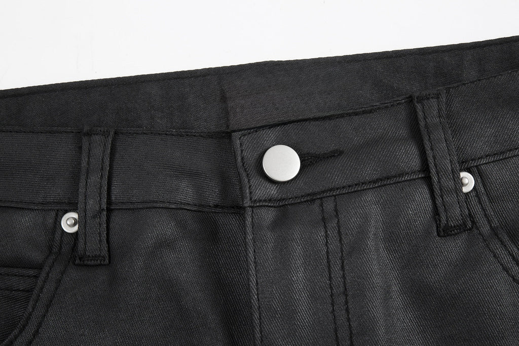 Waxed Flare Jeans