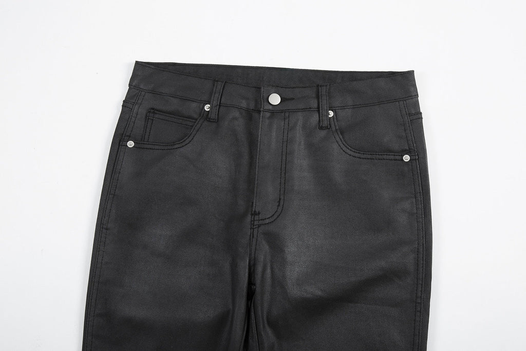 Waxed Flare Jeans