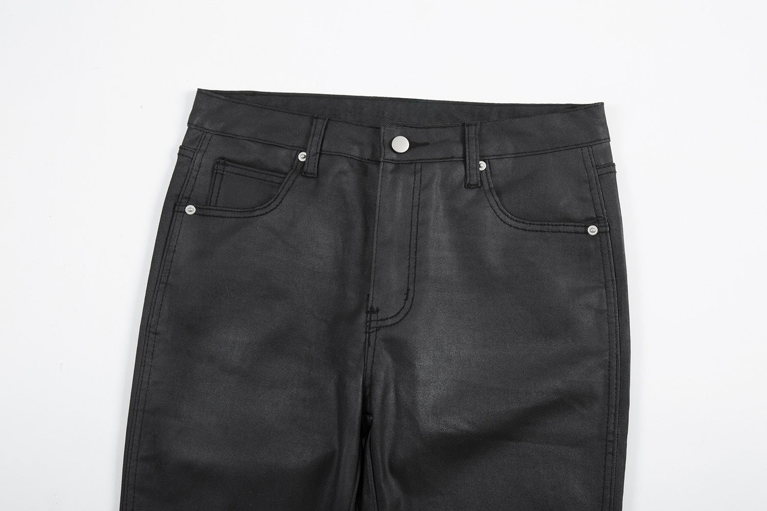 Waxed Flare Jeans
