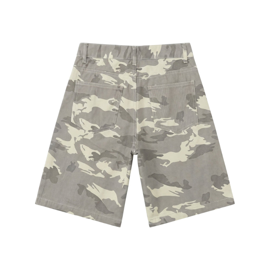 White Camo Shorts Jeans
