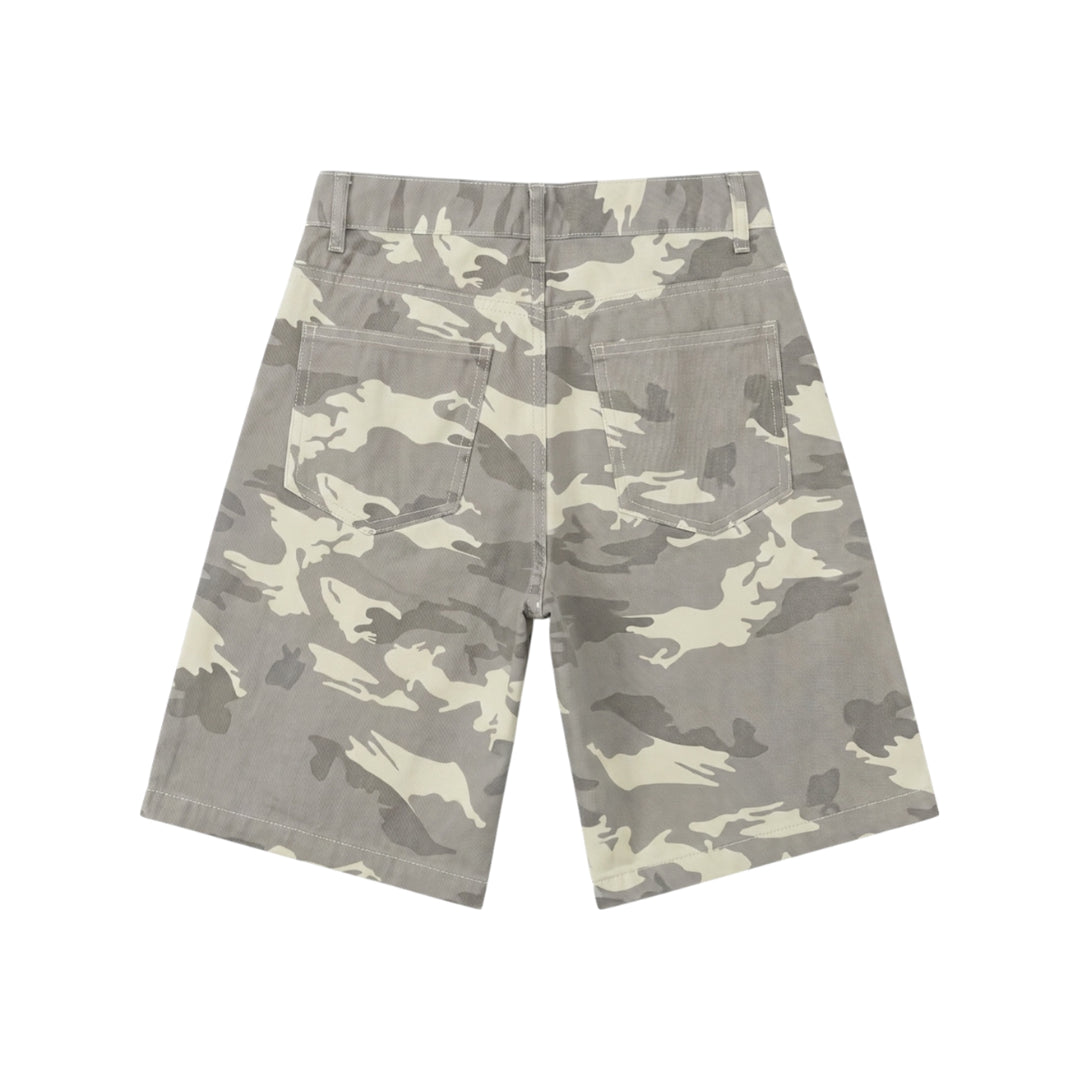 White Camo Shorts Jeans