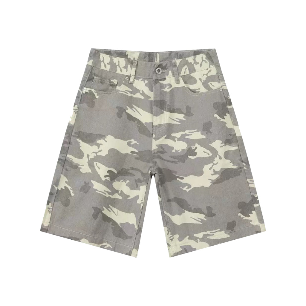 White Camo Shorts Jeans