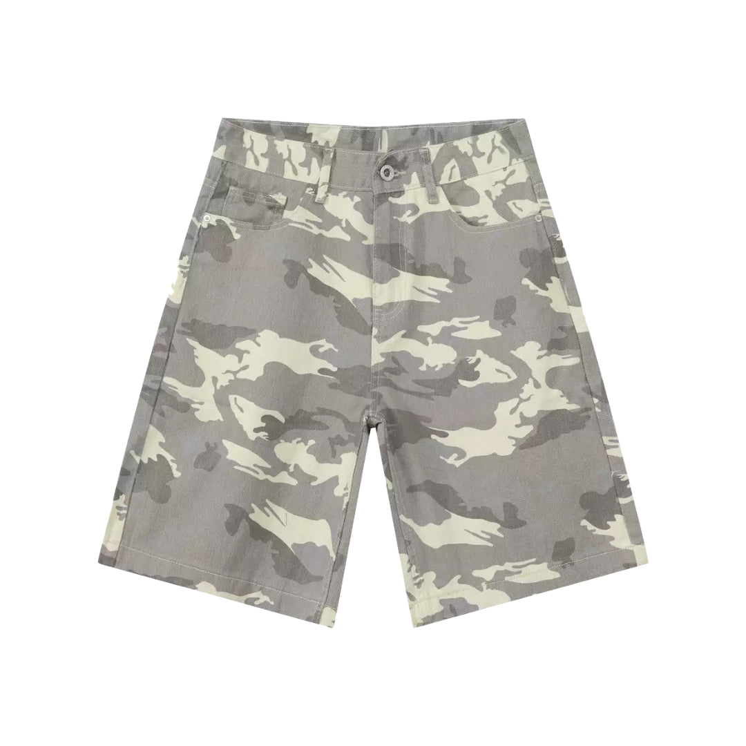 White Camo Shorts Jeans