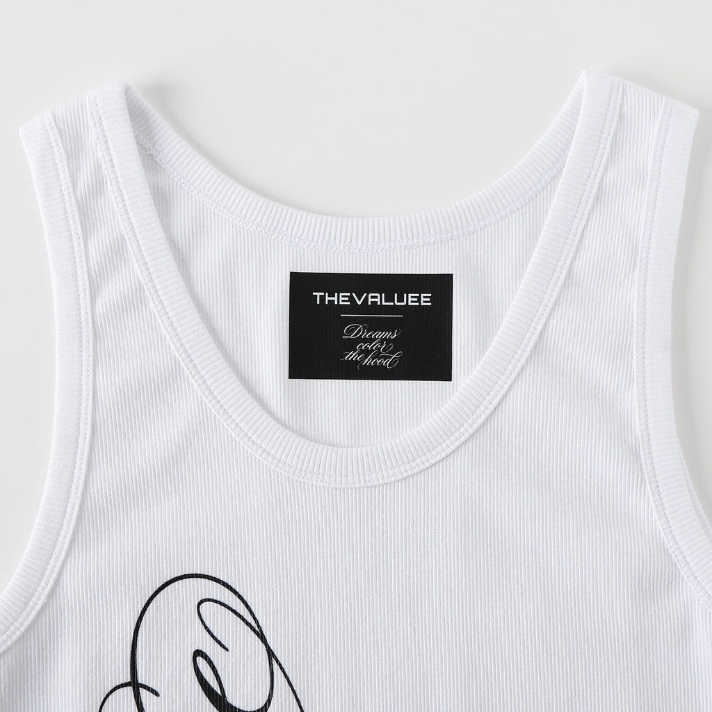 White Block Tank Top